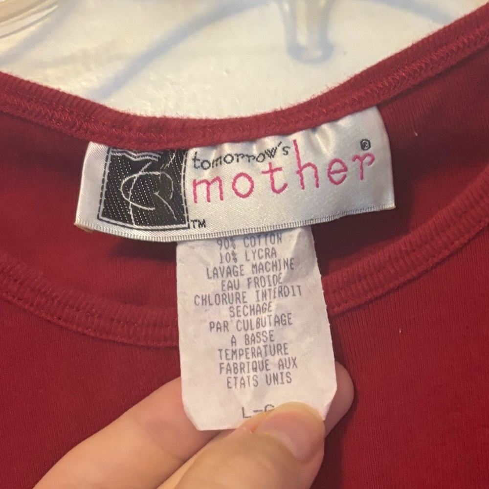 Tomorrow's Mother Elegant Red Long Sleeve Maternity Top - Picture 3 of 3